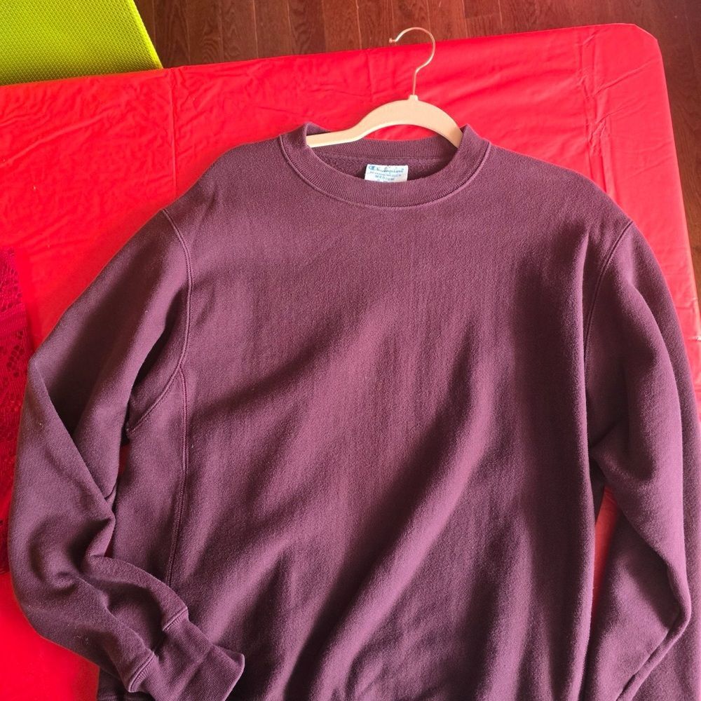 Champion Men's Crewneck Sweater in Plum